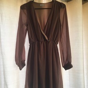Tan long sleeve dress